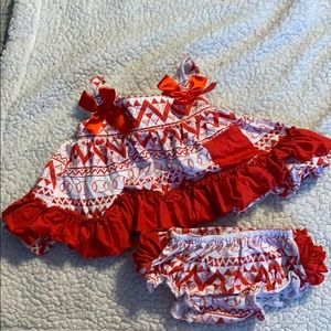 girls ruffle 2 piece baseball outfit